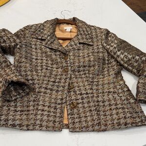 Women's Tweed Jacket - Brown
